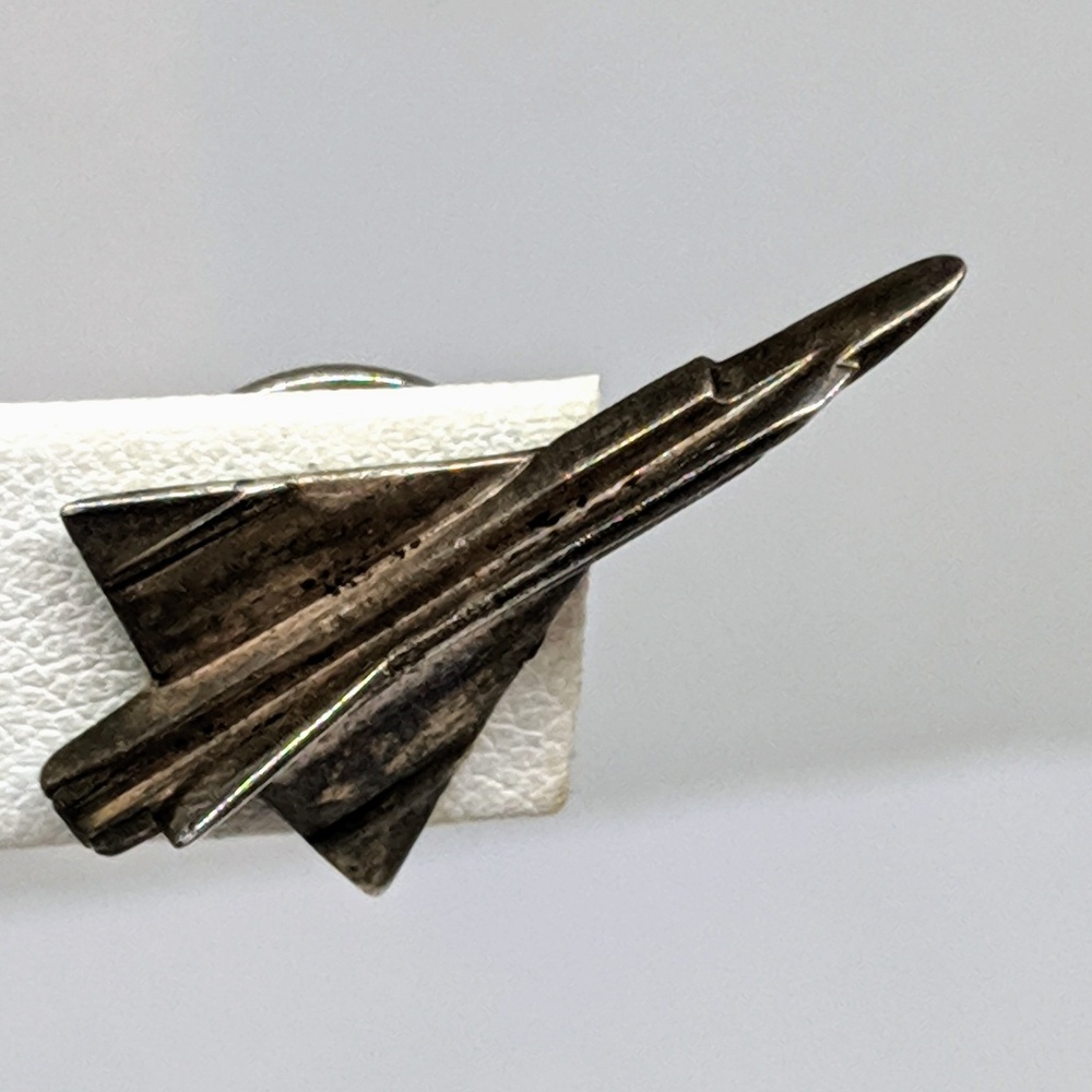 Vintage Sterling Silver Airplane Lapel Pin